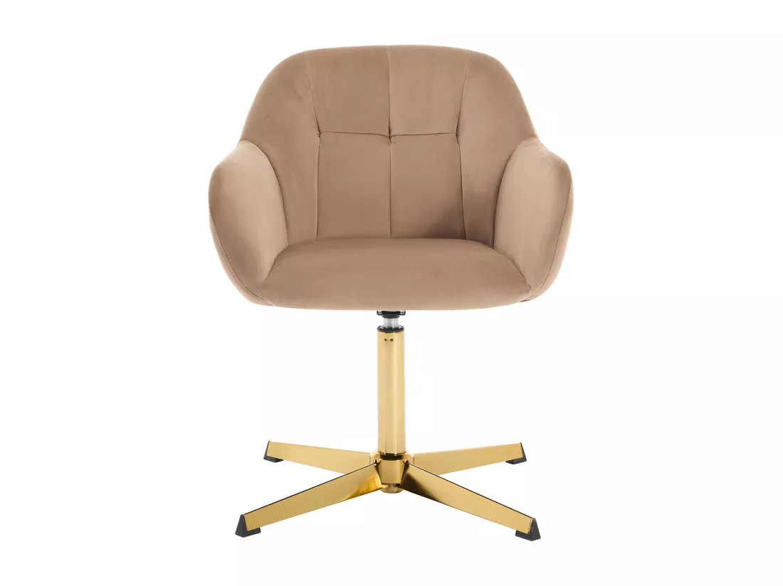 Chaise de bureau en velours - Beige et doré - LANCIEGA de Pascal Morabito