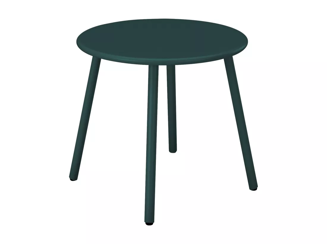 Table d'appoint de jardin en métal ronde - Vert sapin - MIRMANDE de MYLIA