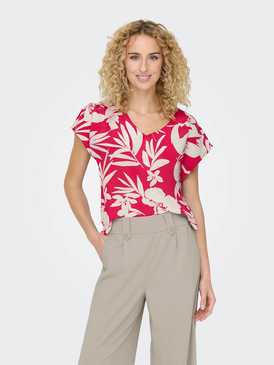 Blusa JDY com mangas curtas e decote em V