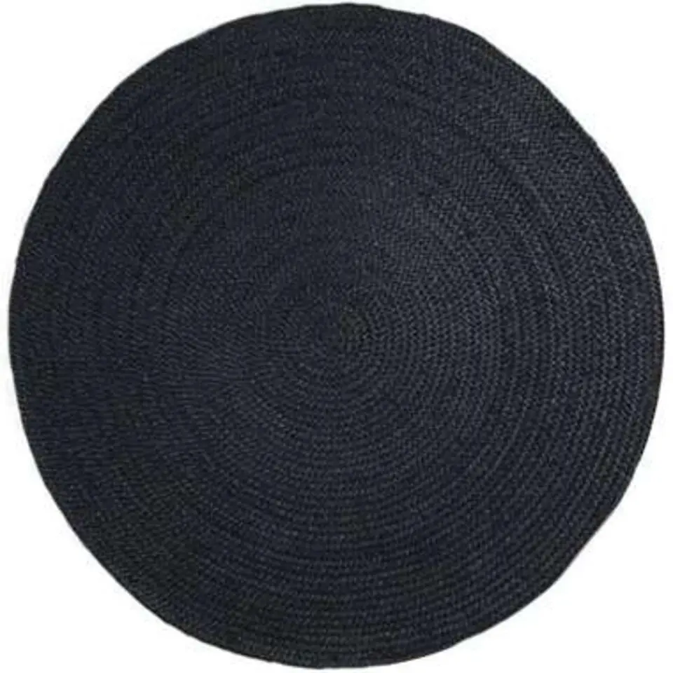 Interieur05 Vloerkleed - Jute Rond - Zwart - 150Ø