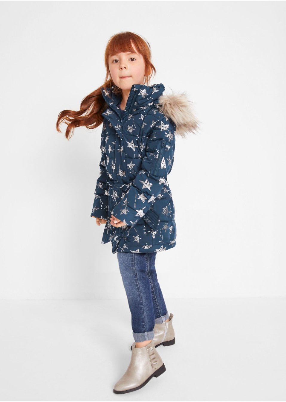 Veste d'hiver fille à imprimé étoiles