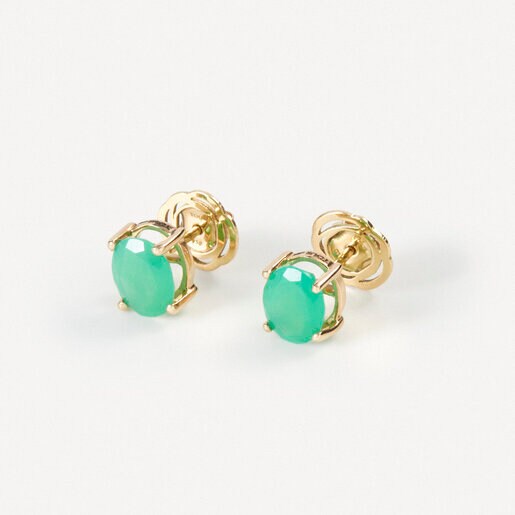 Brincos de ouro com calcedônia tratada TOUS ATELIER