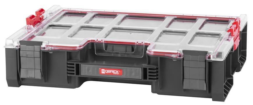 PROREGAL QBRICK Assortimentsdoos Pro HxBxD 36 x 45 x 11 cm 9 liter Incl. schuimrubberen inzetstuk met dekselgreep met klemsluitingen Zwart