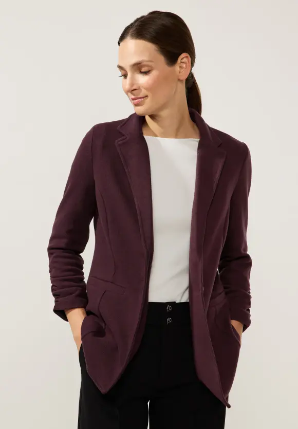 Longblazer mit Raffung - purple brown