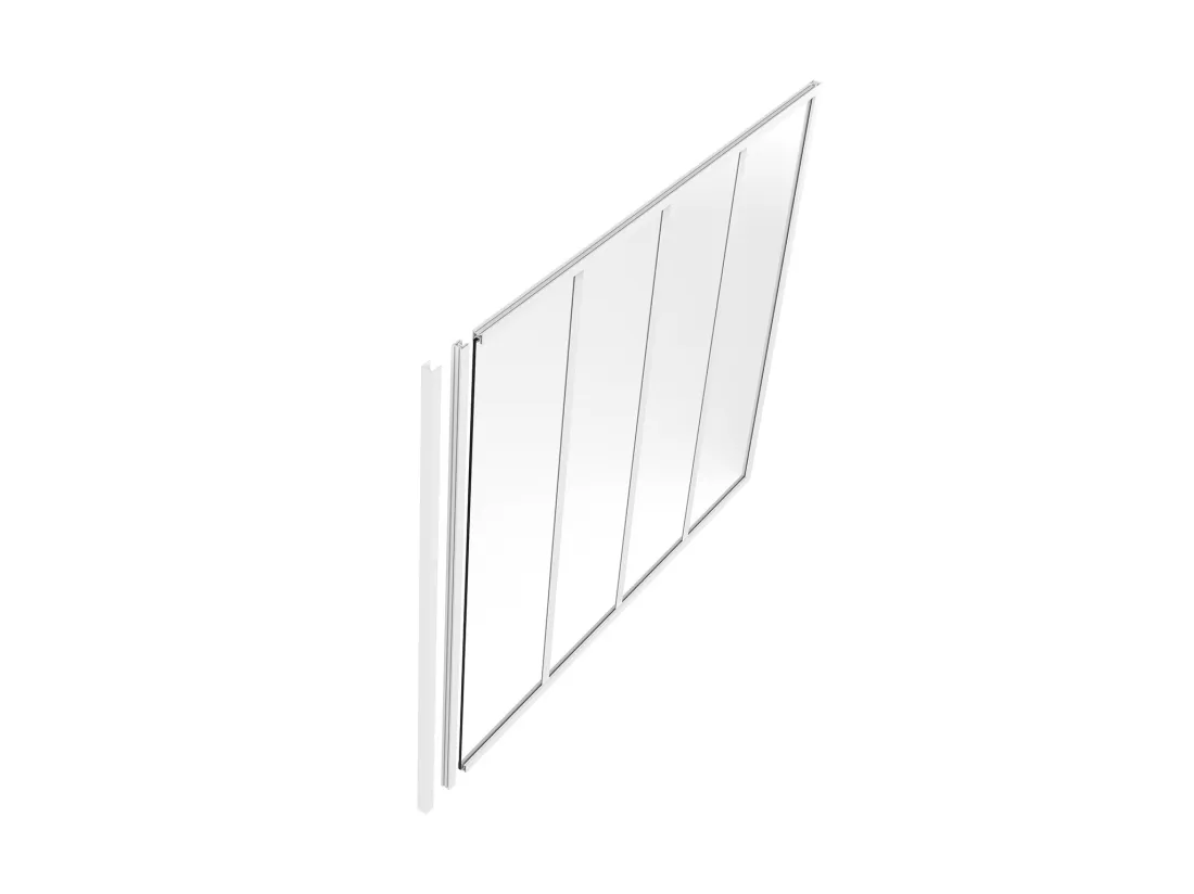 Poteau de terminaison pour verrière en aluminium thermolaqué - H130 cm - Blanc - BAYVIEW
