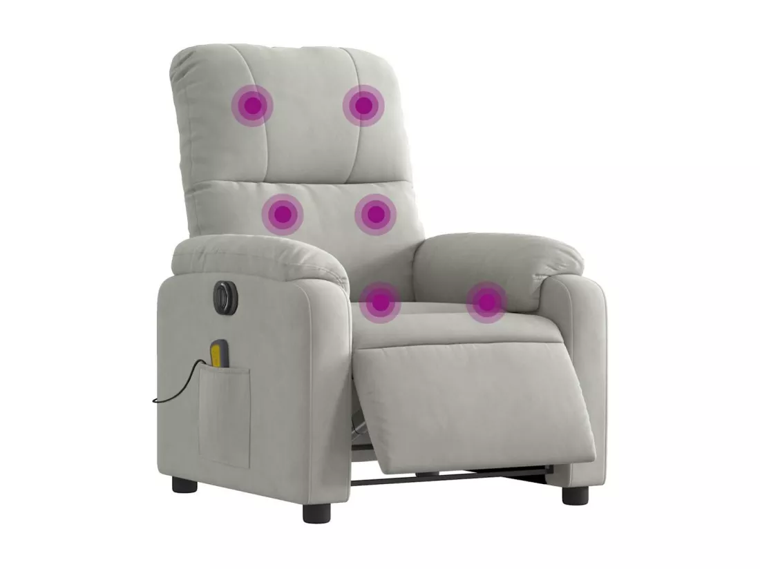 Fauteuil inclinable massant électrique gris clair