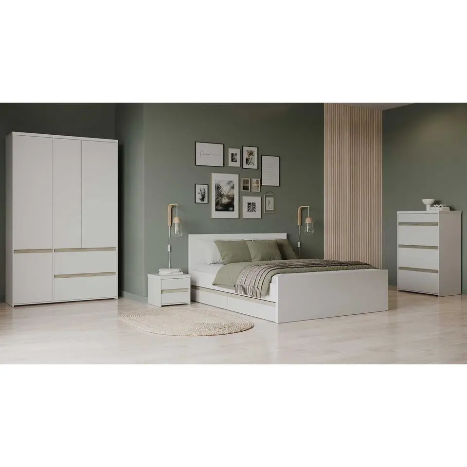Tweepersoonsbed Clyde - 160x200cm - wit