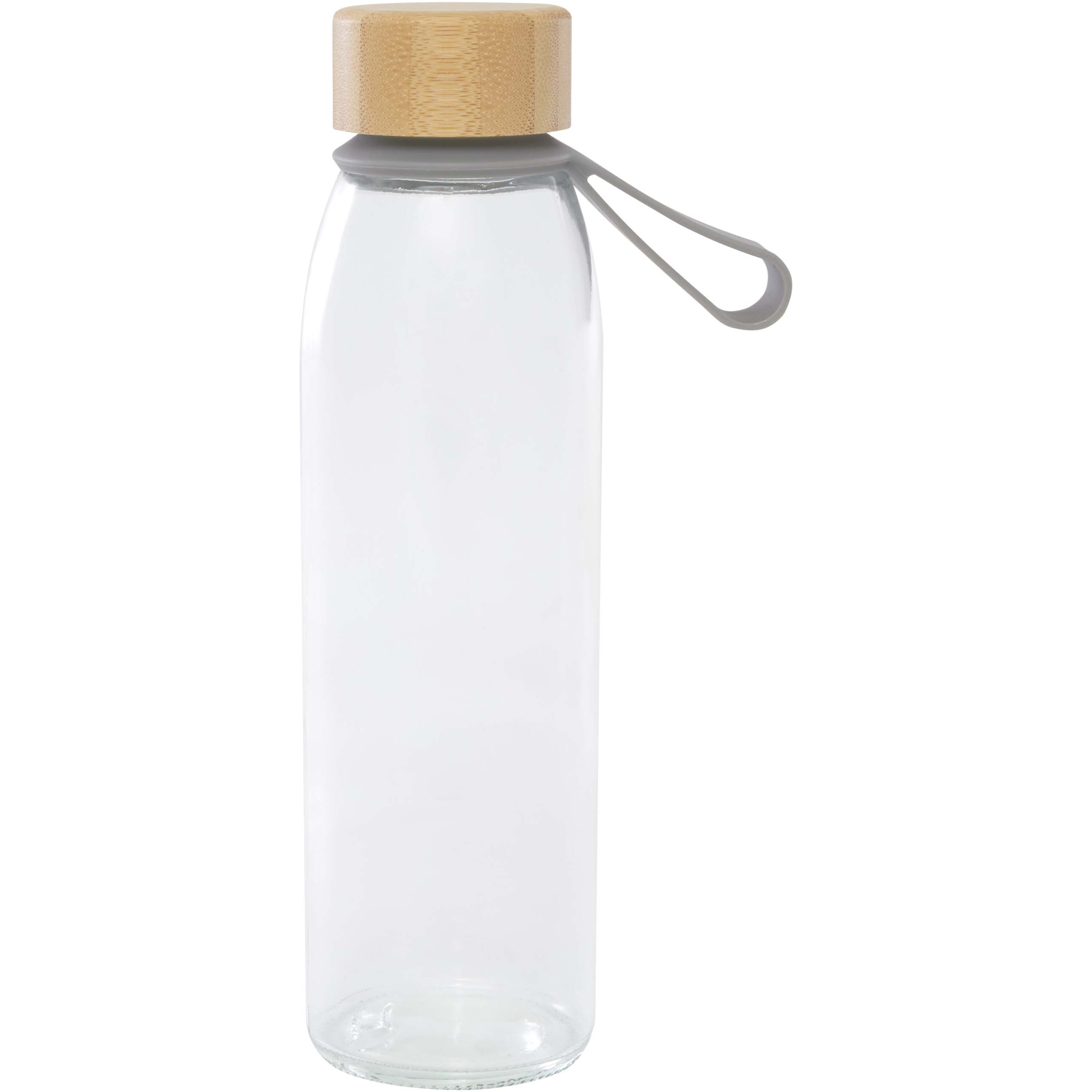 PF Concept 100853 - Bouteille d'eau en verre Porto de 500 ml avec poignée en silicone et couvercle en bambou