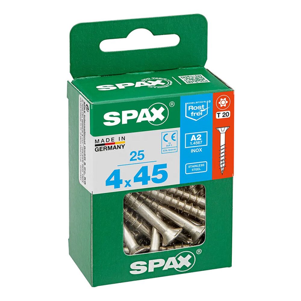 UNIVERSALSKRUE SPAX RUSTFRI A2 4X45MM