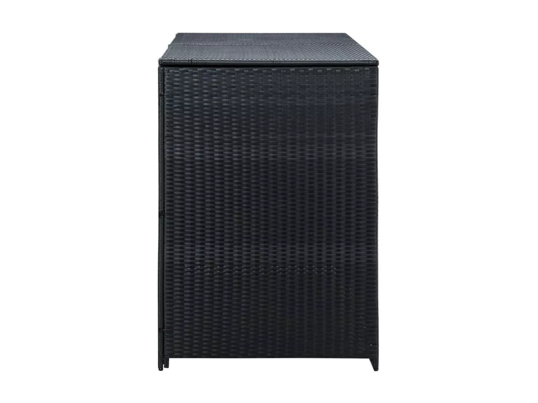 Abris pour poubelle double Résine tressée Noir 148x80x111 cm