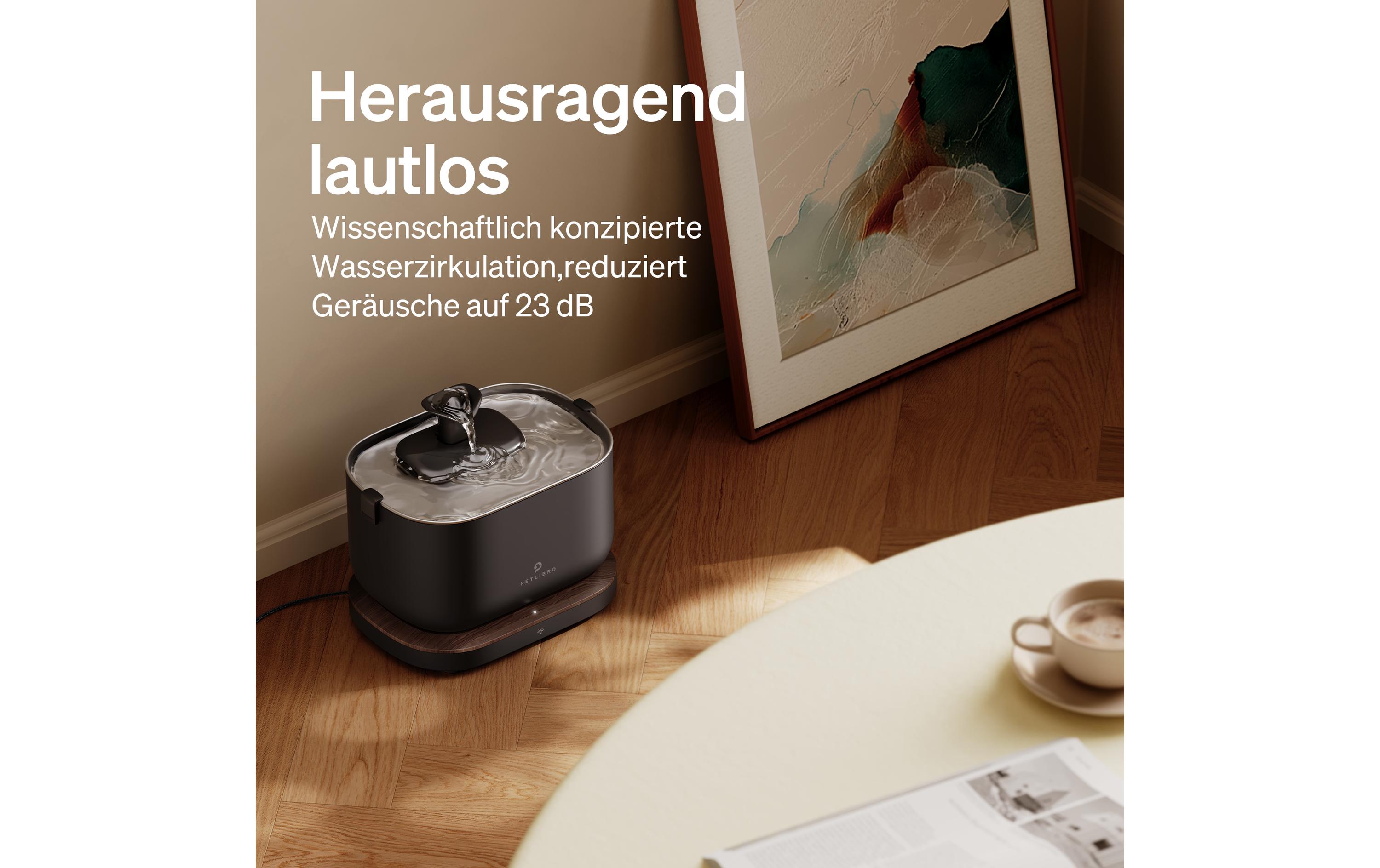 Dockstream intelligenter Katzenbrunnen Schwarz<br>Intelligenter Trinkbrunnen mit App-Steuerung für Haustiere