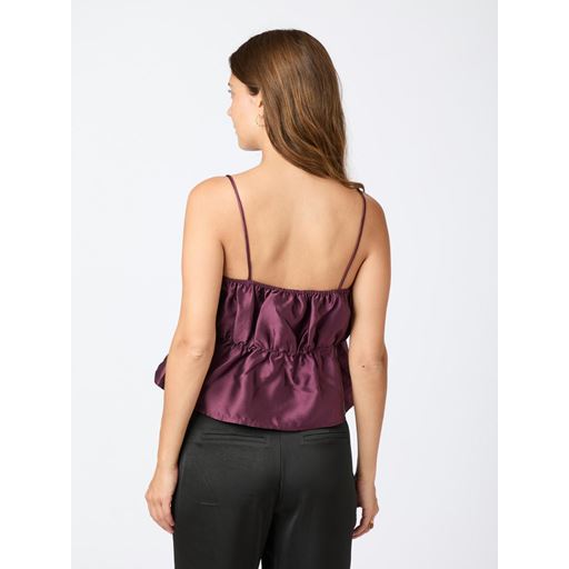 Neo Noir Tipton Dull Satin Top, Burgundy, 40