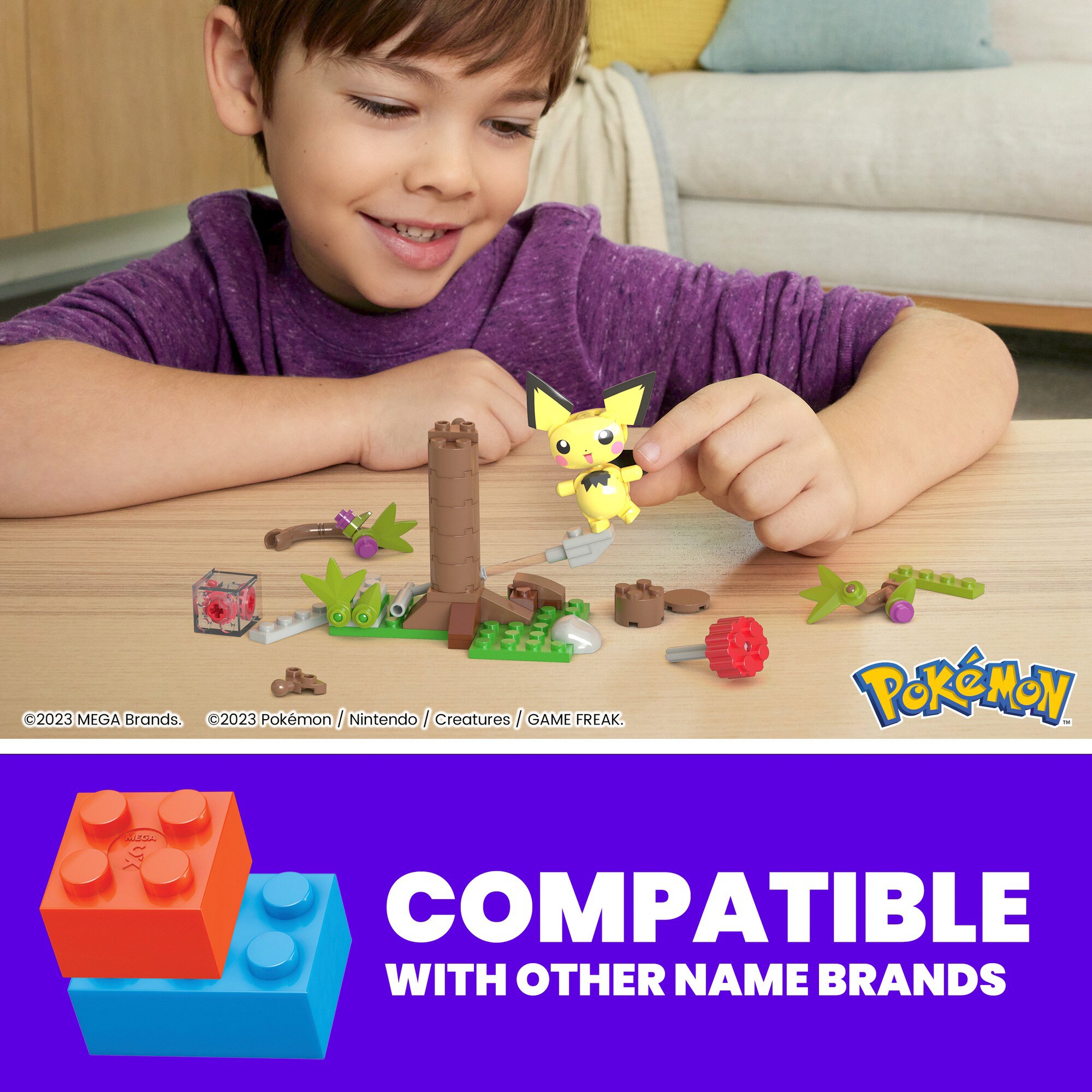 Mattel Konstruktionsspielzeug MEGA Pokémon Pichus Wald-Futtersuche