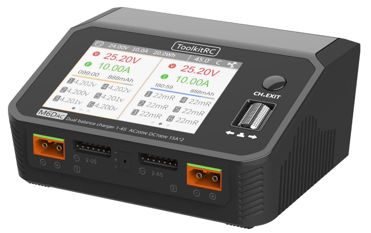 Dual-Ladegerät M6DAC AC/DC 500 W 1-6S<br>Vielseitiges Modellbau Ladegerät für LiPo und NiMH Akkus