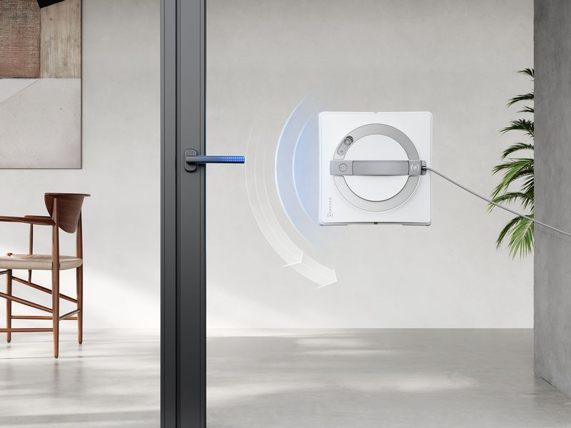 Ecovacs Fensterputzroboter Winbot W2 Pro Omni Grau/Weiss Intelligente Fensterreinigung mit innovativer Technologie für streifenfreie Sauberkeit