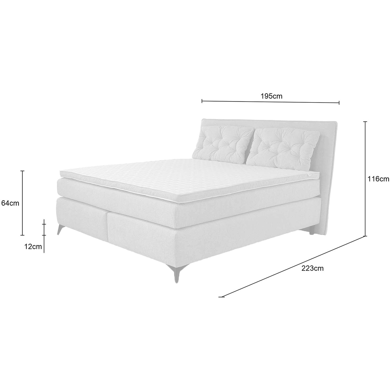Boxspringbett Chalet Chenille 180 x 200 cm anthrazit