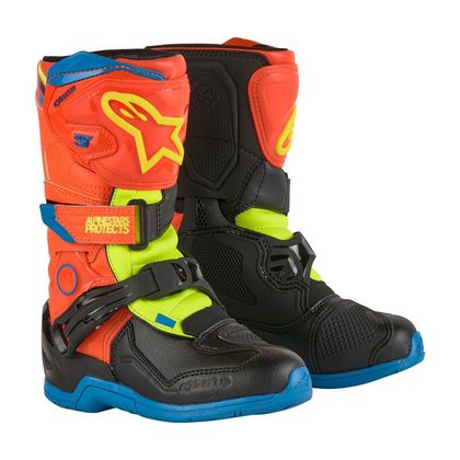 Bottes cross Alpinestars TECH 3S KIDS - BLACK WHITE - Orange / Bleu