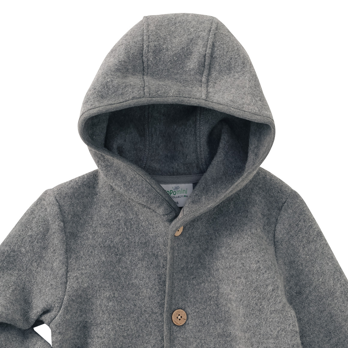 Topomini Pure Collection Baby Wollwalk-Jacke mit Umschlagbündchen grau