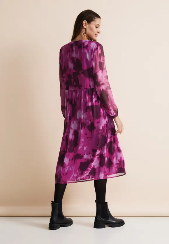 Chiffon Midikleid - bright cozy pink