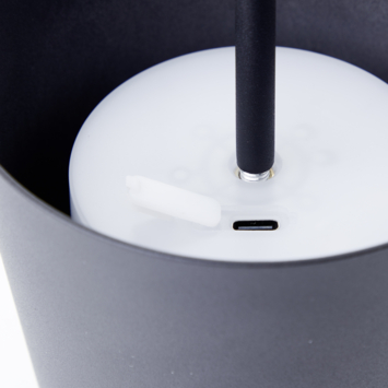 Tafellamp Kaami draagbaar LED 2W voor buiten met USB oplaadbare accu, zwart