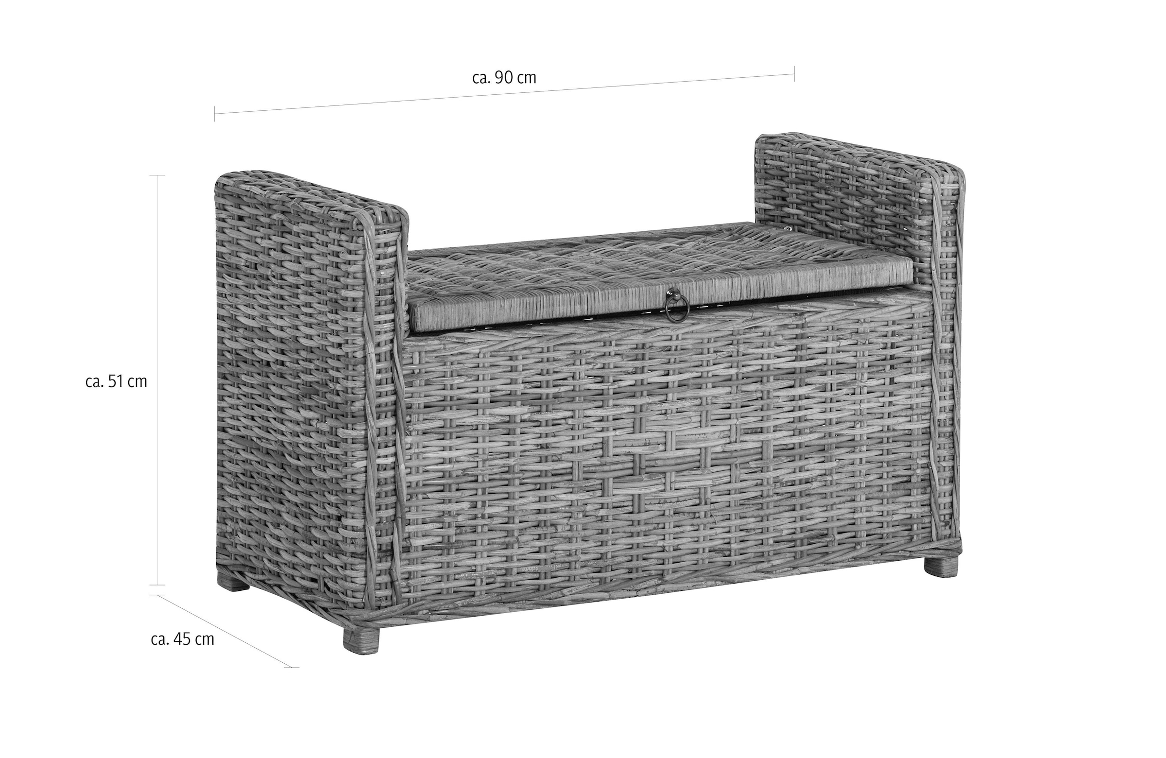 Home affaire Sitztruhe »Schönerempfang, TOPSELLER!« Rattan-Bank, OTTOs Choice,  Belastbar bis max. 80 Kg, mit Stauraum