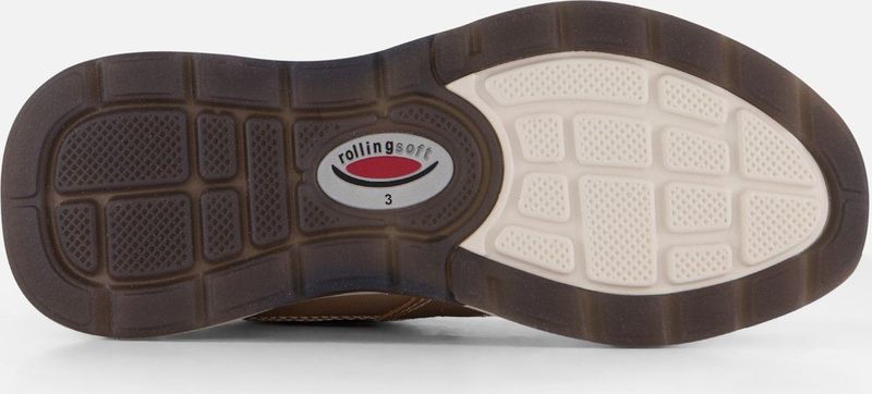 Gabor - Rollingsoft Sneakers - Beige gecombineerd - Veterschoen met Sleehak