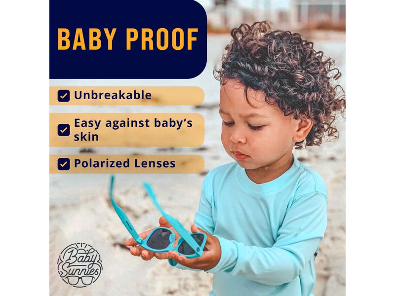 Baby Sunnies Baby-Sonnenbrille mit Band Rosa Flexibel und polarisiert für 0-24 Monate