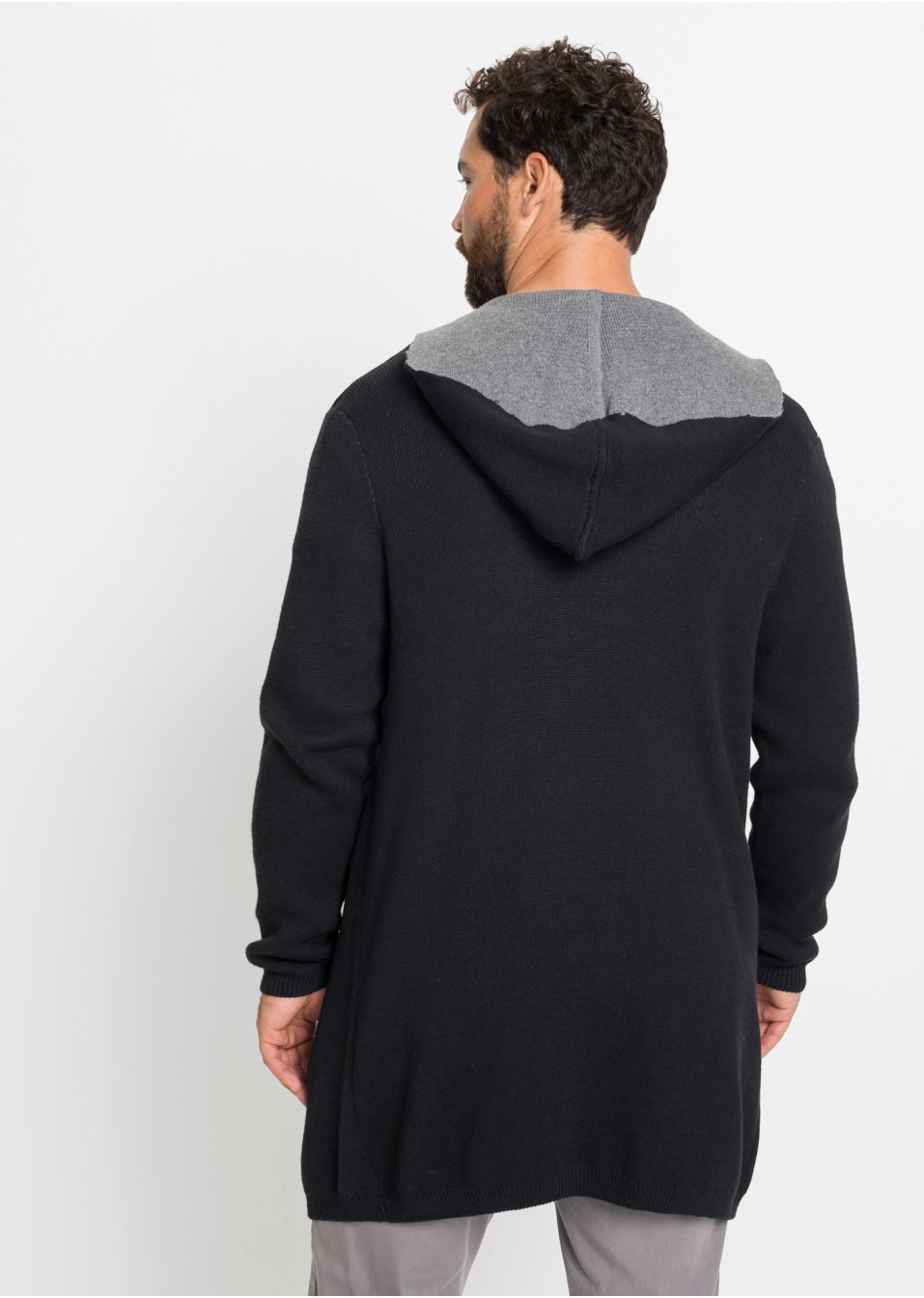 Gilet en maille à capuche