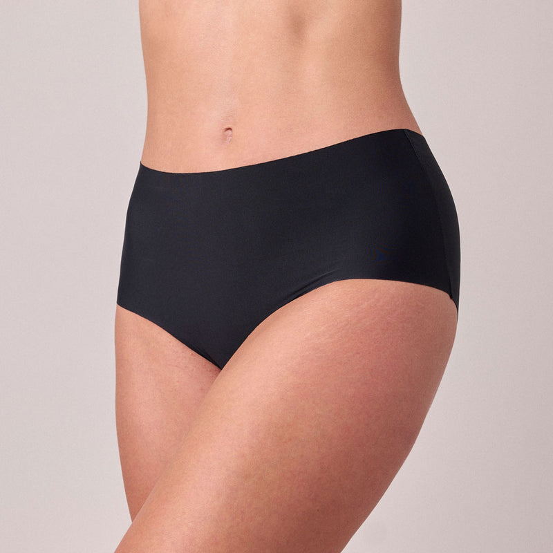 High Waist Hipster Panties Seamless Schwarz