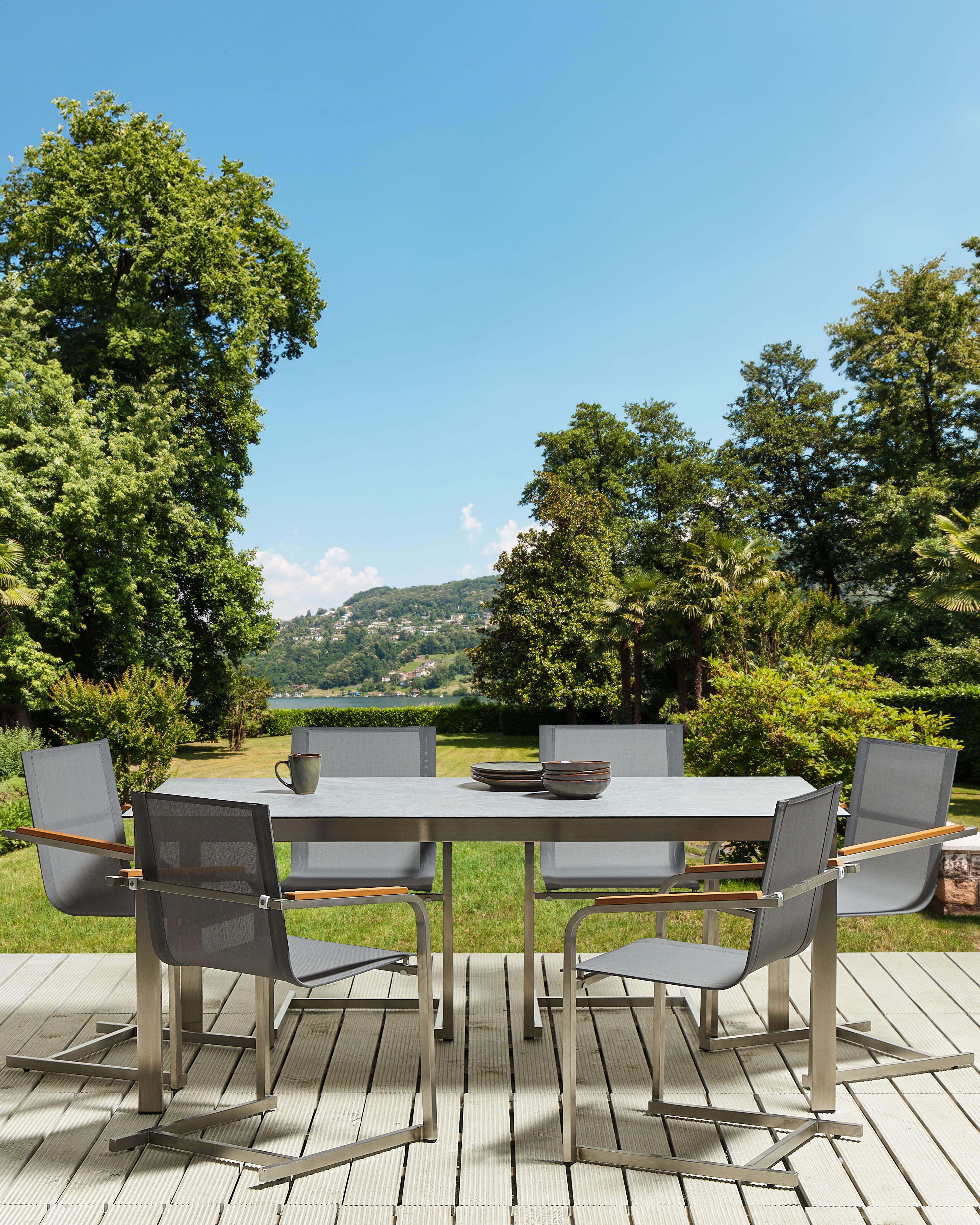 Set van 6 tuinstoelen COSOLETO Roestvrij staal Grijs