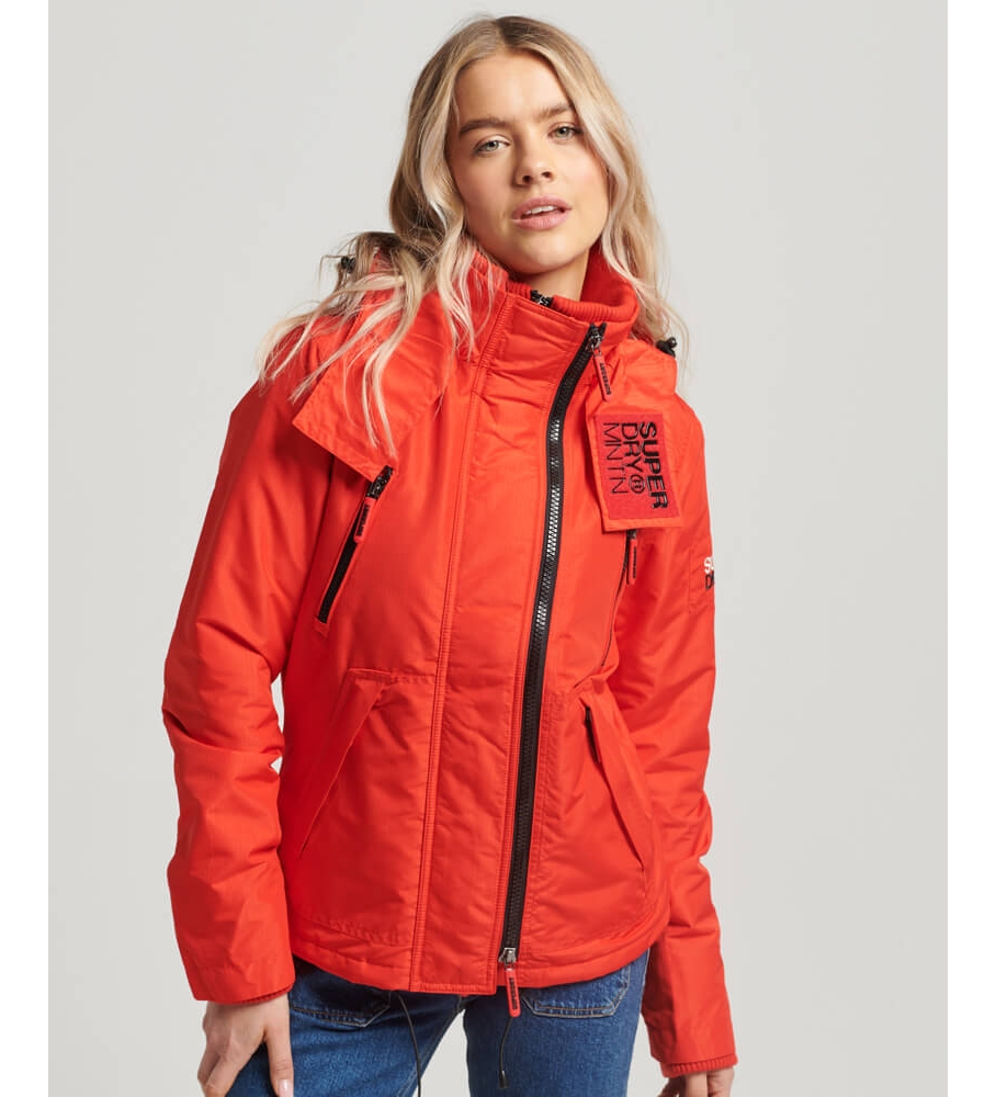 Jaqueta corta-vento com capuz Superdry Mountain Red