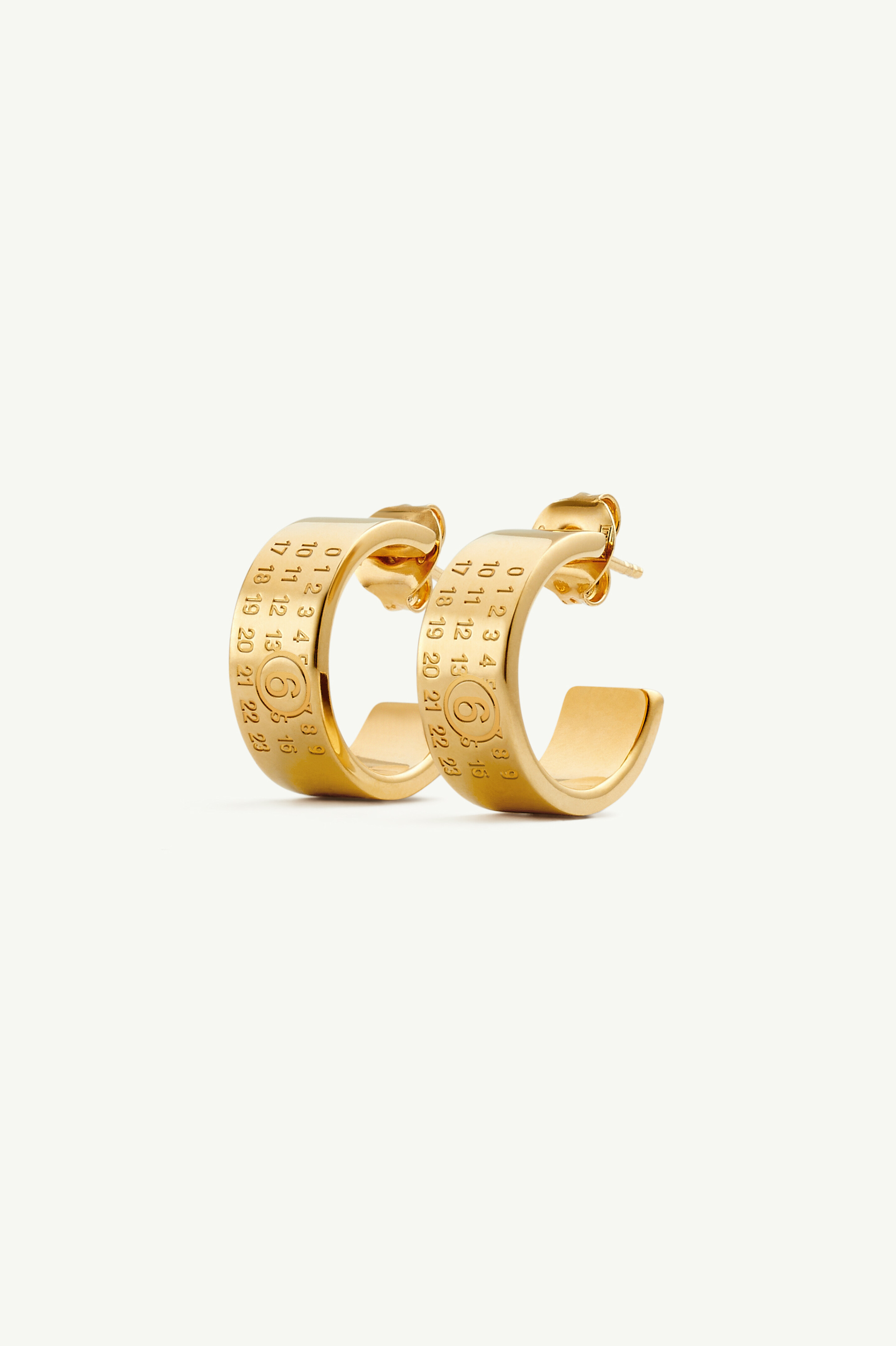 Boucles d'oreilles Numeric minimal signature femme | MM6 Or