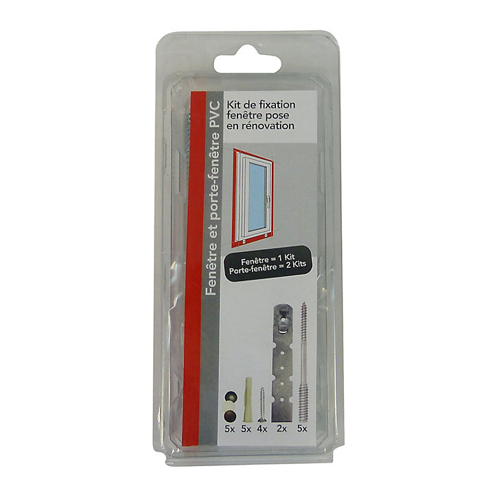 Kit de fixation pour pose en rénovation de fenêtre et porte fenêtre pvc