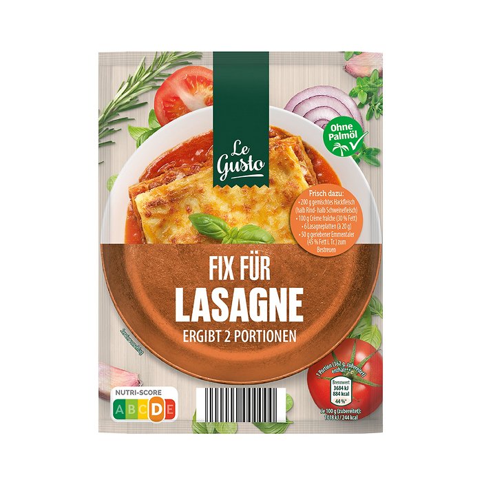 LE GUSTO Fix Mix 35 g, Lasagne