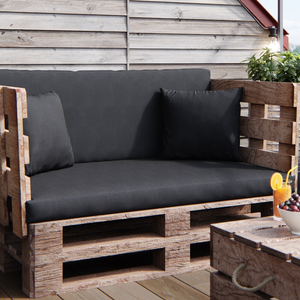 Vicco Loungekissen Palettenkissen Gartenkissen Anthrazit 2er Set Balkonkissen