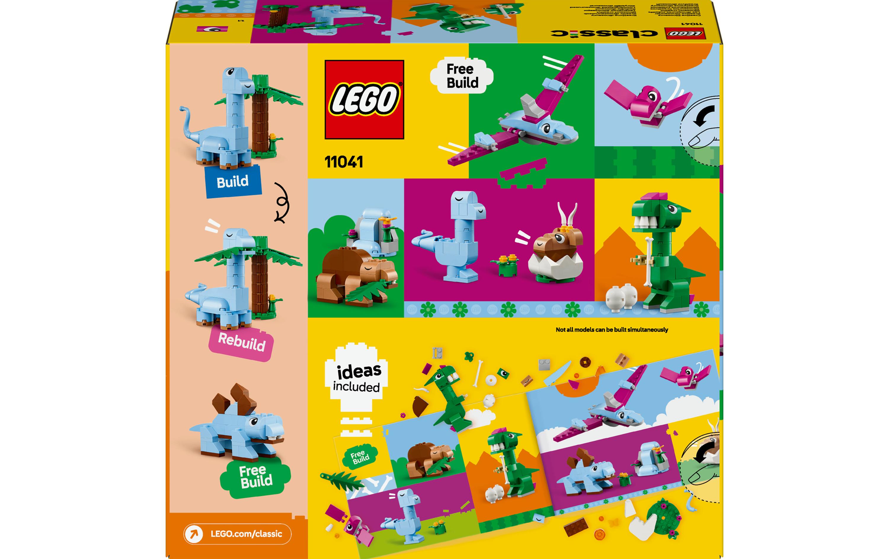 Classic Kreative Dinosaurier 11041Vielseitiges Konstruktionsspielzeug zur Förderung der Kreativität und Fantasie