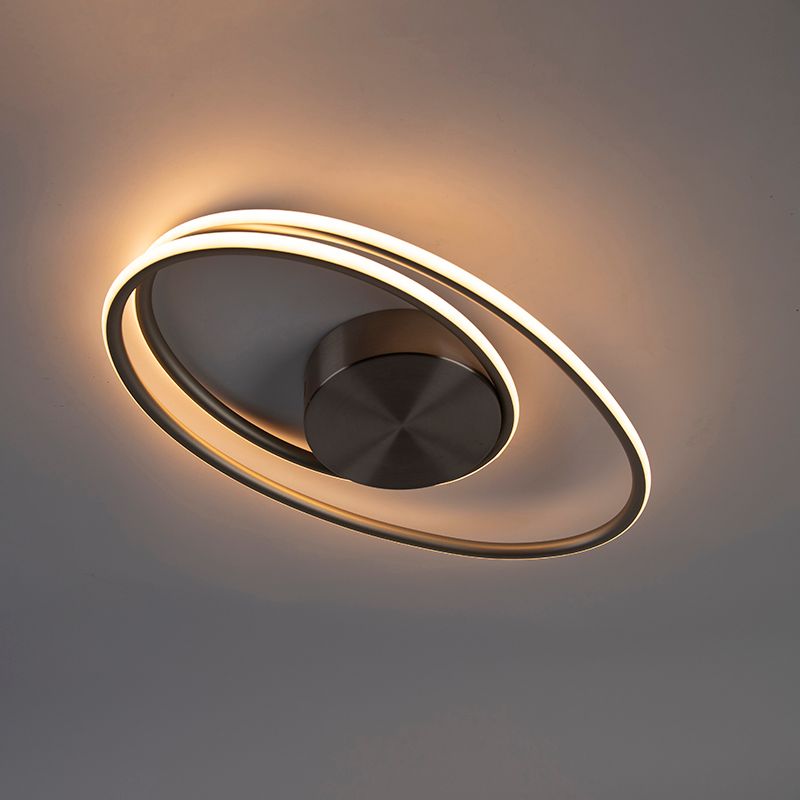 Design plafondlamp staal incl. LED 3 staps dimbaar  - Rowan