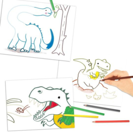 Dino World stip naar stip kleurboek MINI DINO