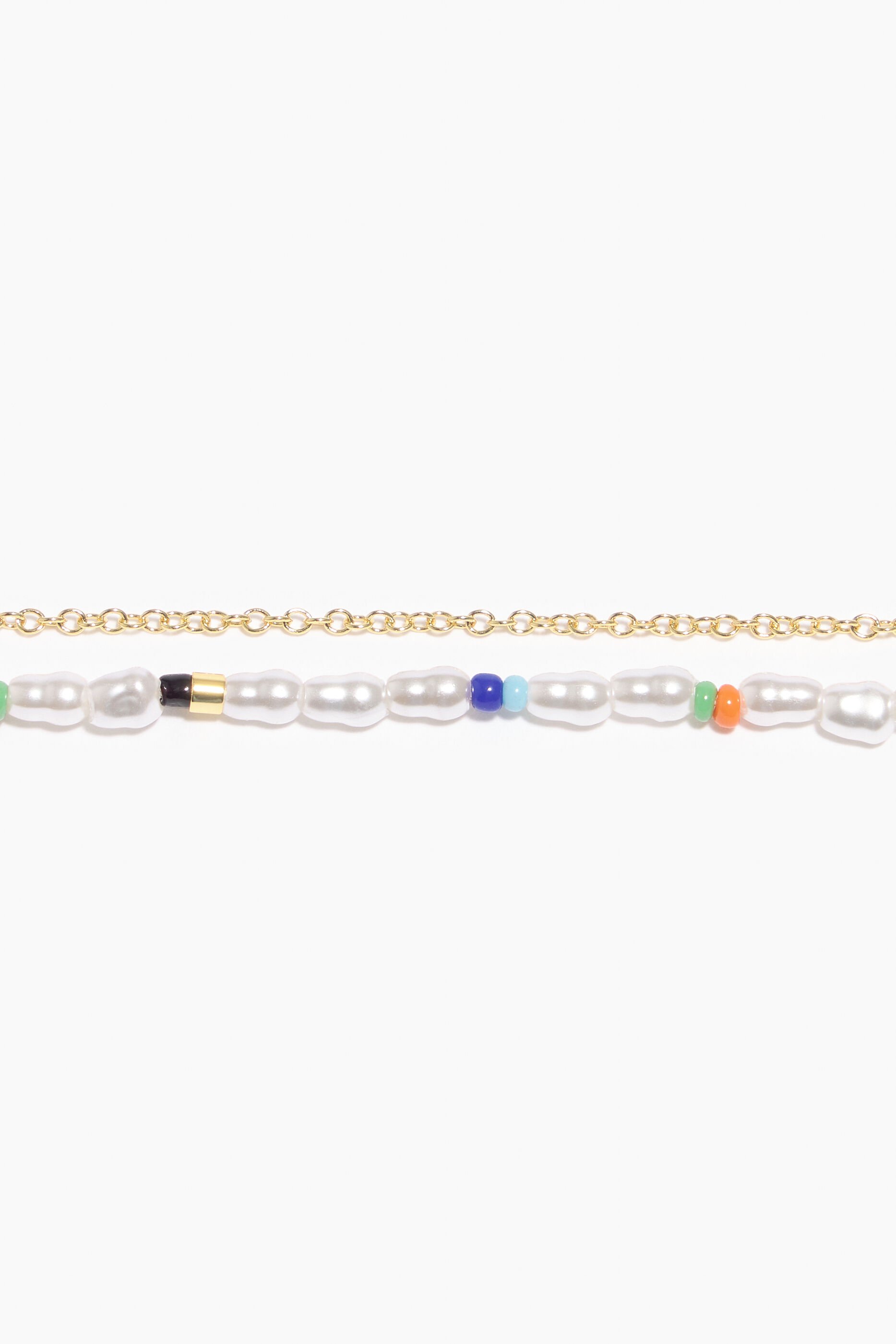 Pulseira dupla de pérolas azuis