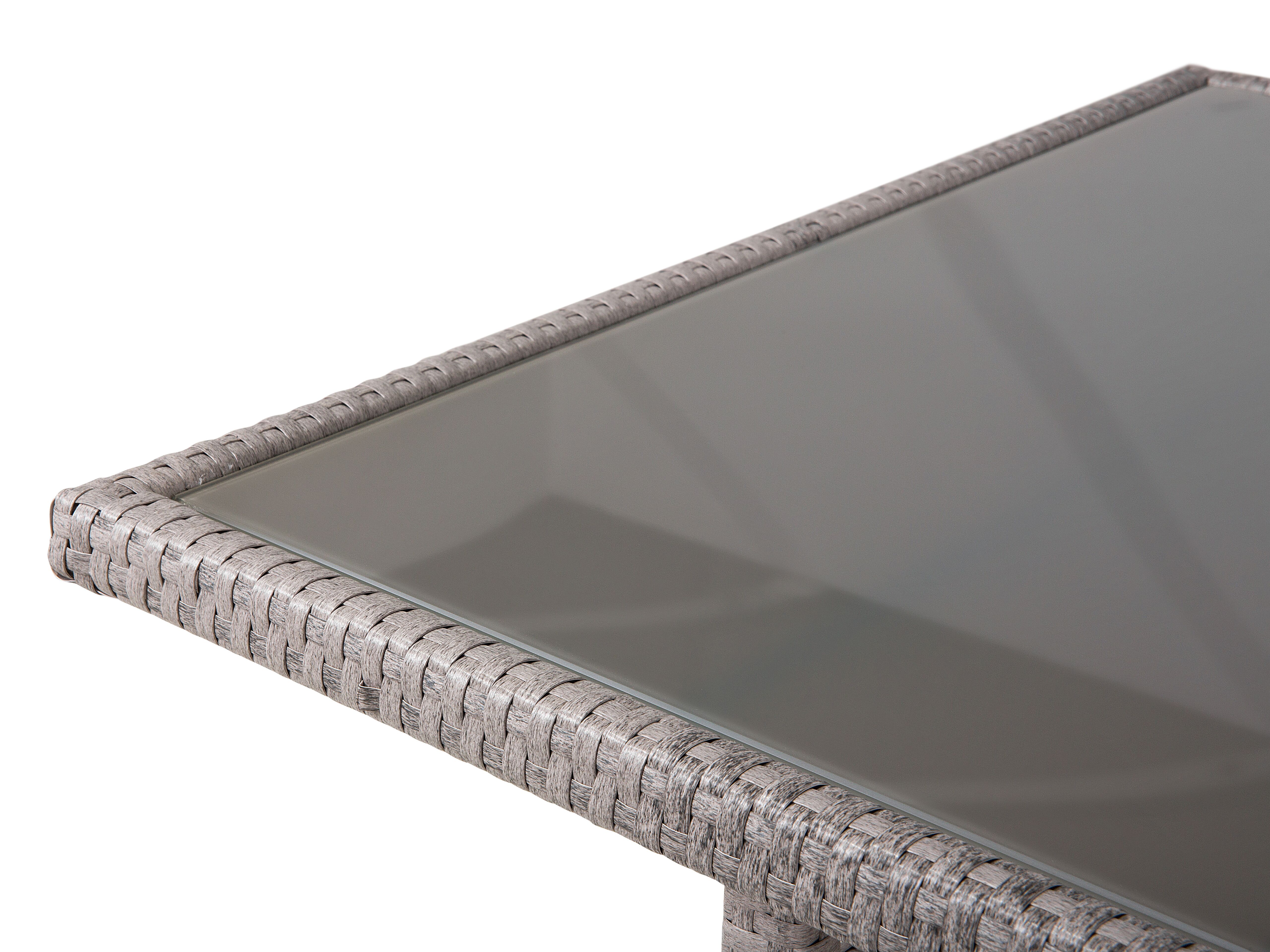 Tuin eettafel VITERBO 145 cm 80 cm Glas Lichtgrijs