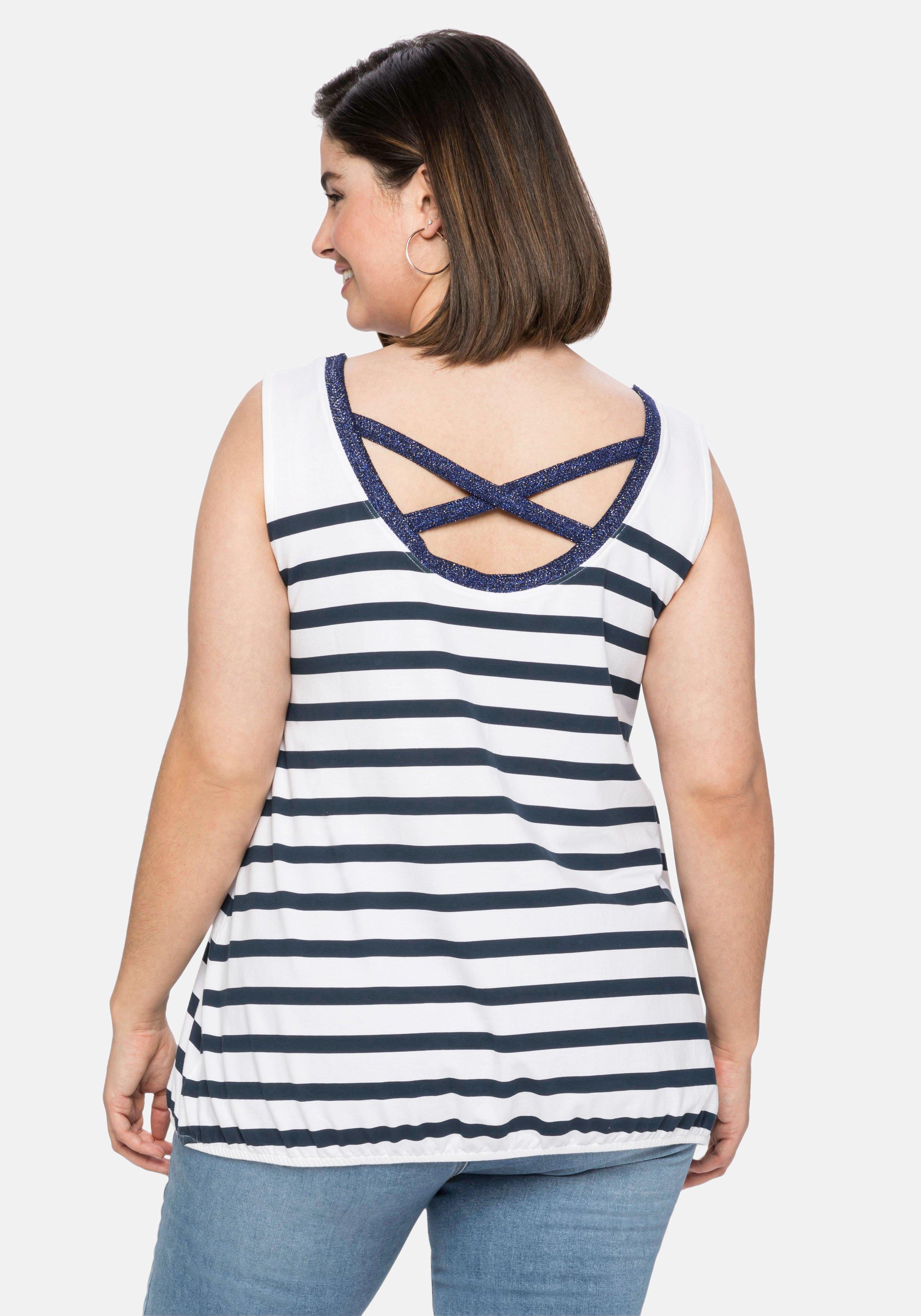 Tanktop mit Ringeln und Rückenausschnitt