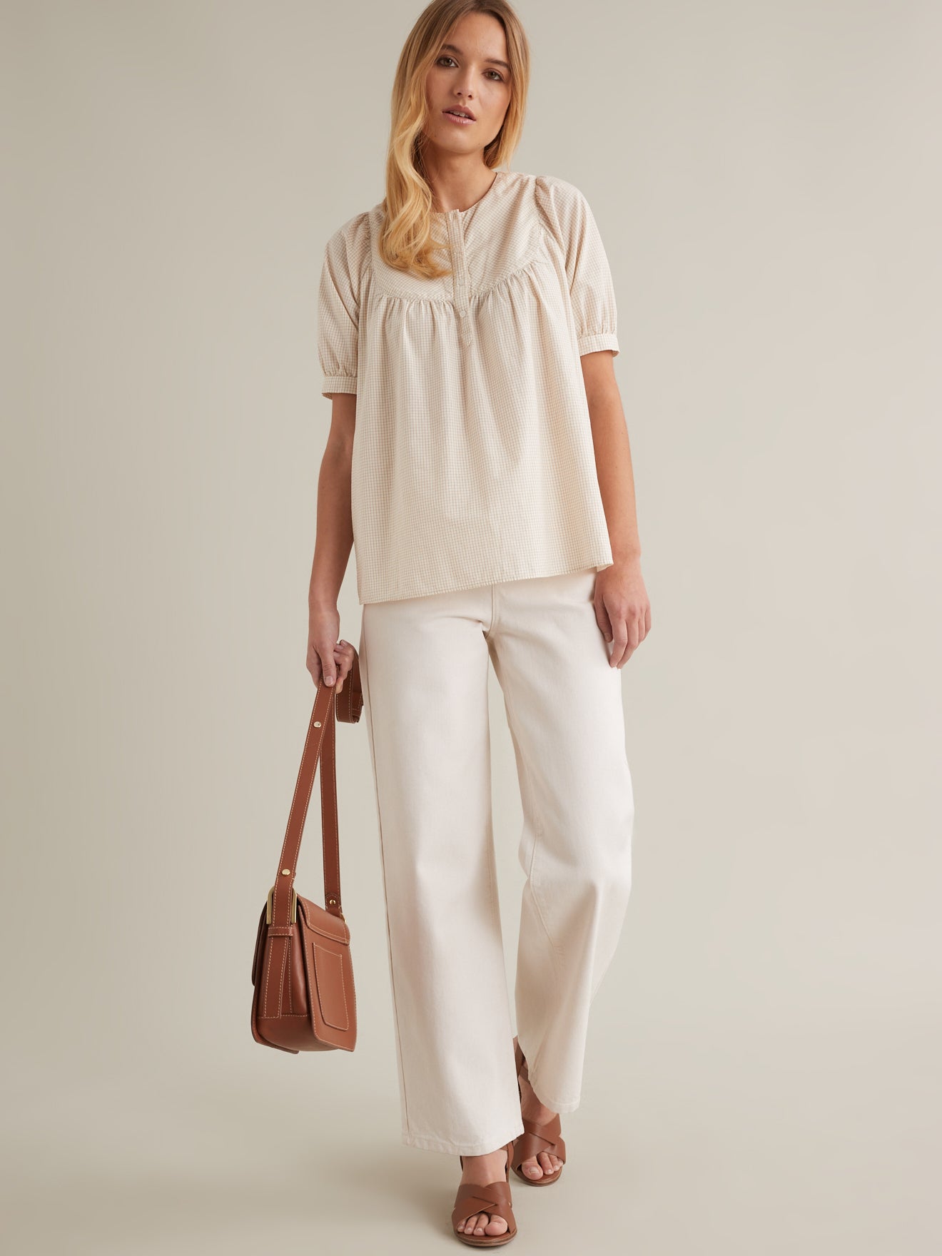 Blouse micro-carreaux femme