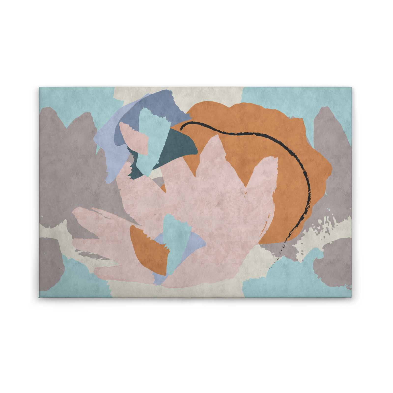 Leinwandbild BLUMENSTRAUSS - rosa-bunt - 90x60 cm