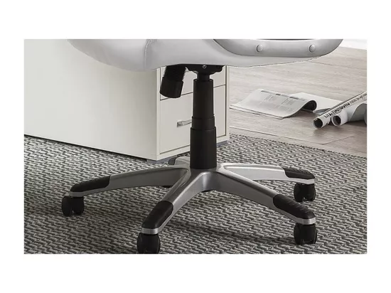 Chaise de bureau JOHN – PU blanc – Hauteur réglable 115-125 cm – Style élégant et ergonomique