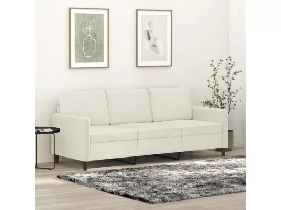 Canapé à 3 places Crème 180 cm Velours