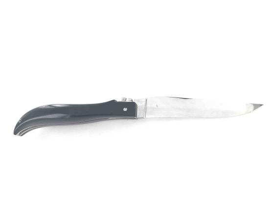 Couteau Yan Pennor's Inox Manche en Acrylique Minéral Noir Couteau de Poche Forge de Laguiole