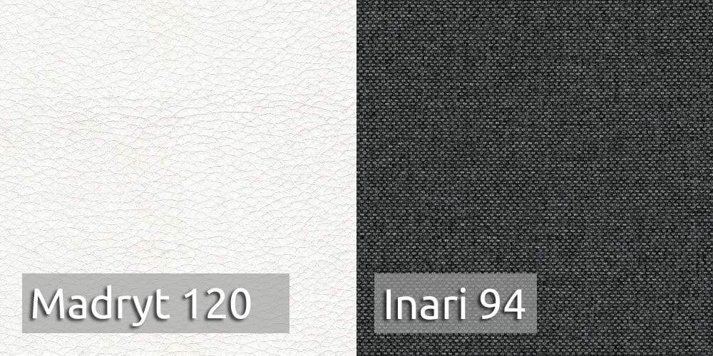 Sofnet Ecksofa mit Schlaffunktion Faris - Couch mit Bettkasten, Big Sofa, Sofagarnitur, Couchgarniitur, Polsterecke, Bett (Weiß + Graphit (Madryt 120 + Inari 94), Ecksofa Links)
