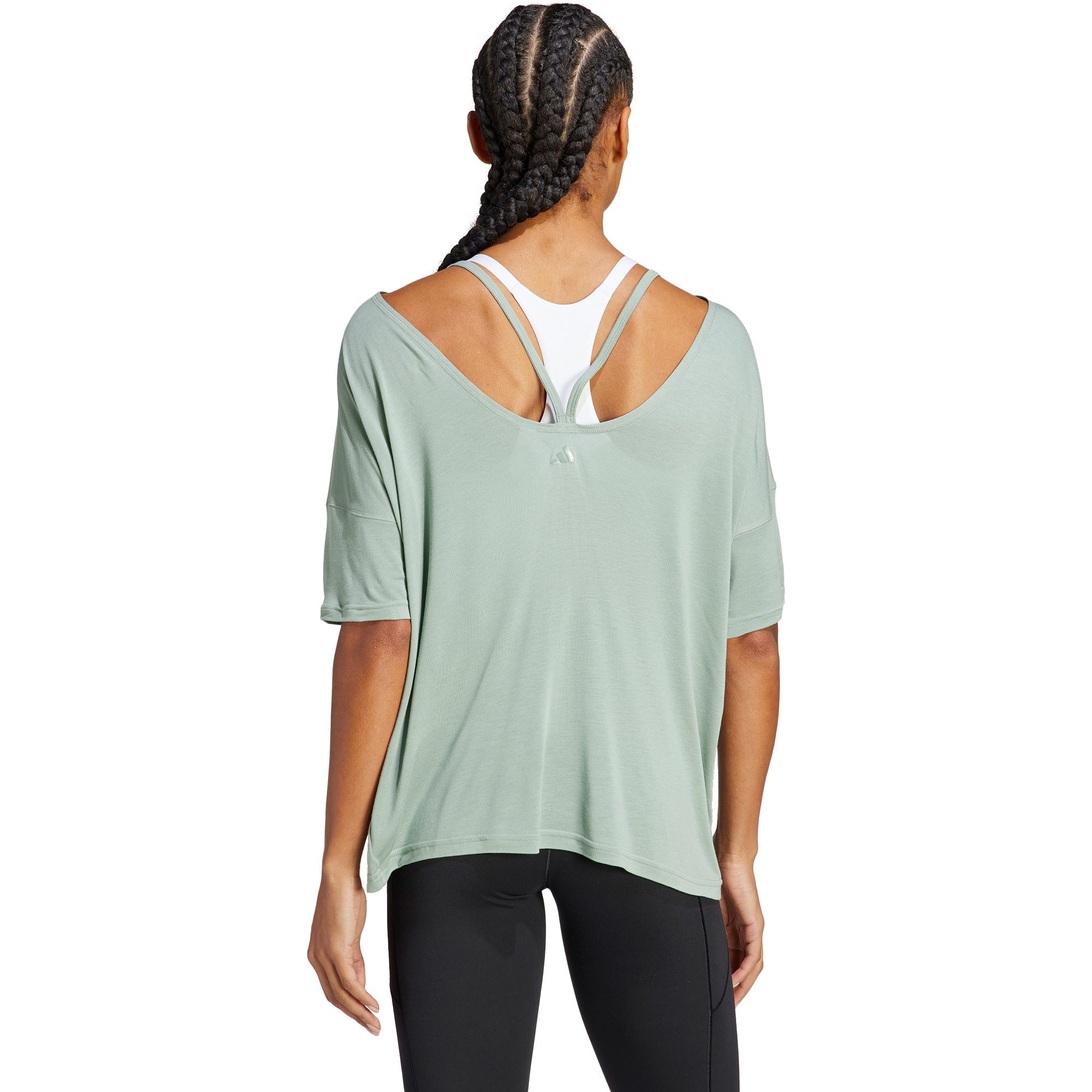 adidas Yoga Studio Oversized T-Shirt Damen silver green