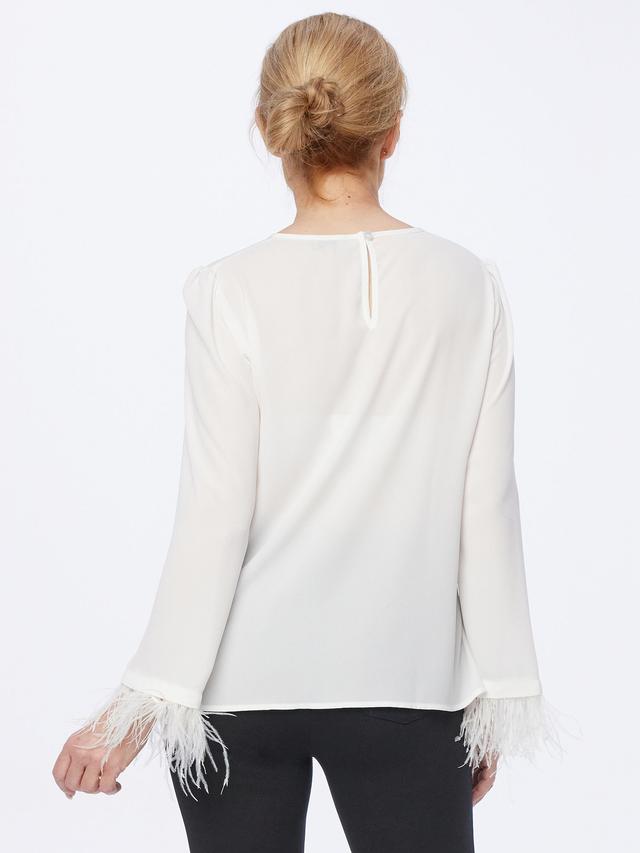 Bluse mit Federschmuck