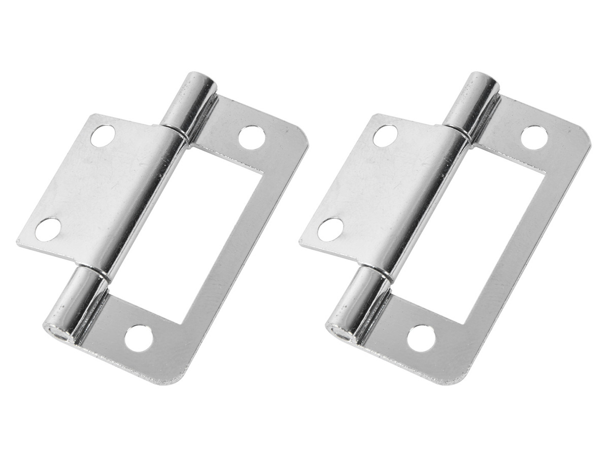 Fjord metalen middel vlakke scharnieren (2x stuks) - chrome